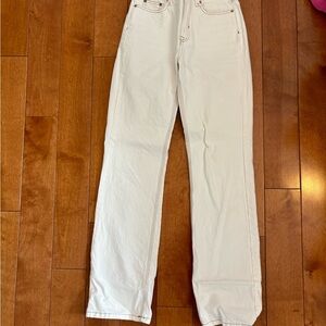 Cream High-Waisted Jeans
